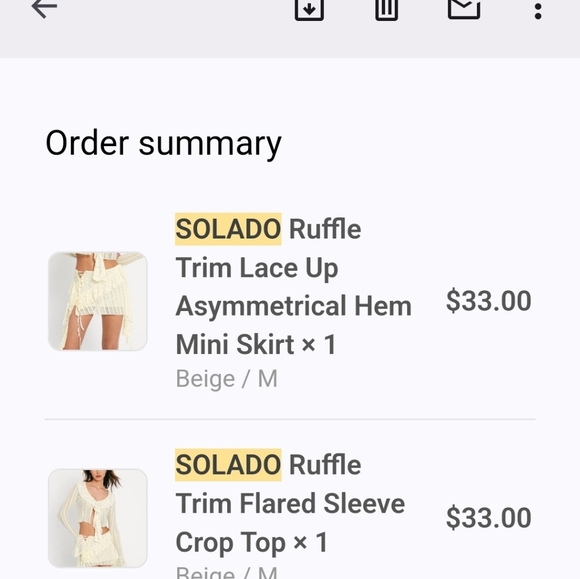 NEVER WORE Ruffle Trim Lace Up Asymmetrical Hem whole set - Picture 8 of 8